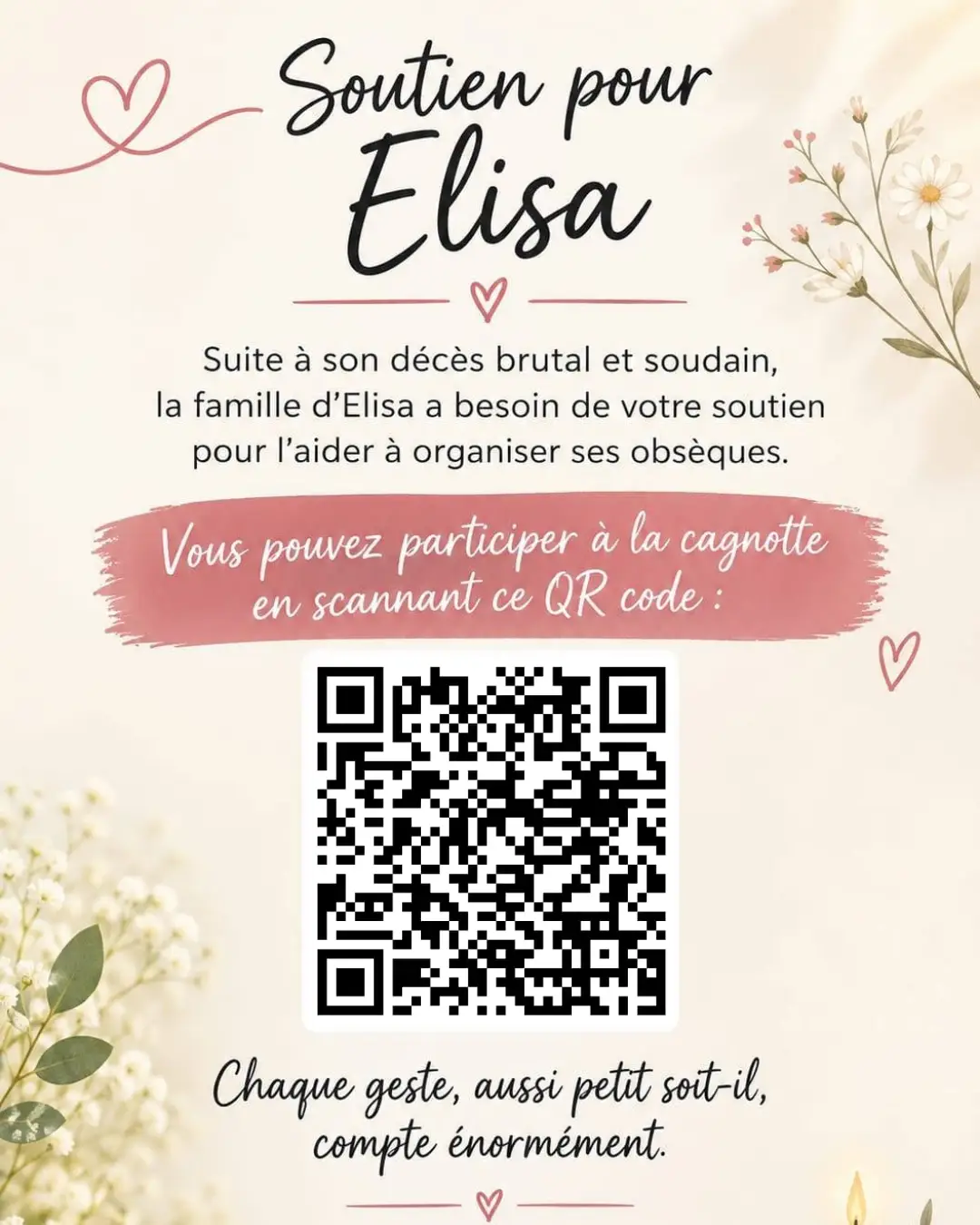 Soutien et en mémoire pour Elisa