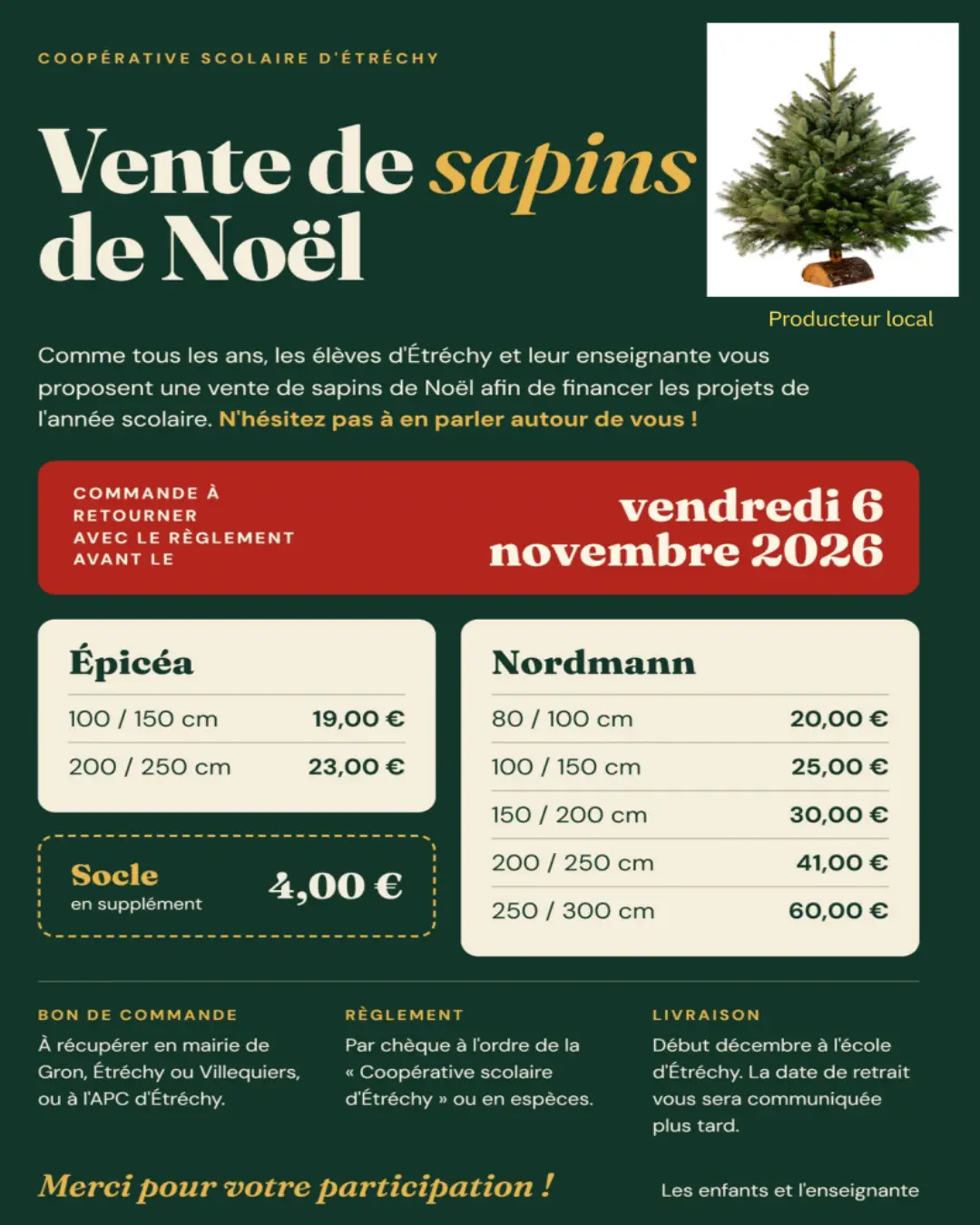 Vente de sapins de Noël